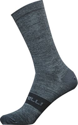 Castelli Wool 18 Sock - Dark Gray - S/M, Dark Gray